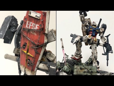 【ガンプラ改造】100均フォトフレームでジオラマ作り『Making a diorama with 100yen photo  frames』MG 1/100 RX-78-02 GUNDAM