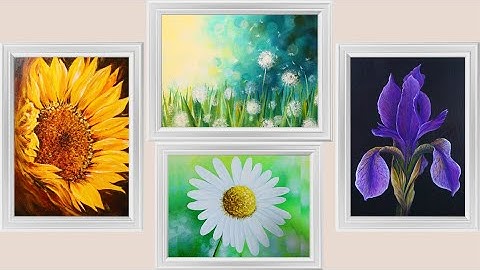 How to Paint 4 Beautiful Flowers Step by Step