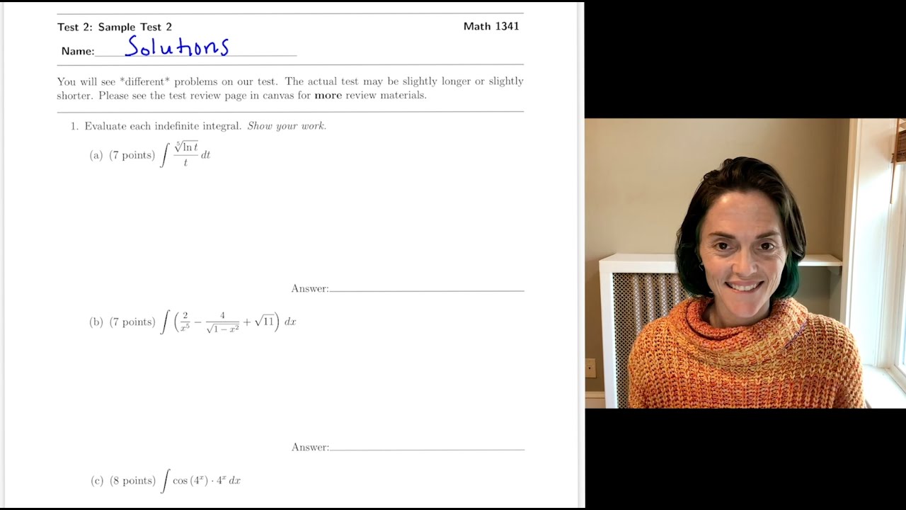 Calculus I: Test 2 Review (Second Sample Test) - YouTube