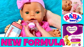 🍼Baby Born Gemma Tries New Baby Formula! Organizing Baby Items In Badger Basket Doll Care Station!