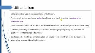 SUS1501| Assignment 3 Preparation| Utilitarianism