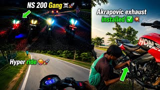 NS200 full system akrapovic exhaust modifications 💥✅ || Hyper riding 🔥🥵|| Rocky Stunts Vlogs #ns200