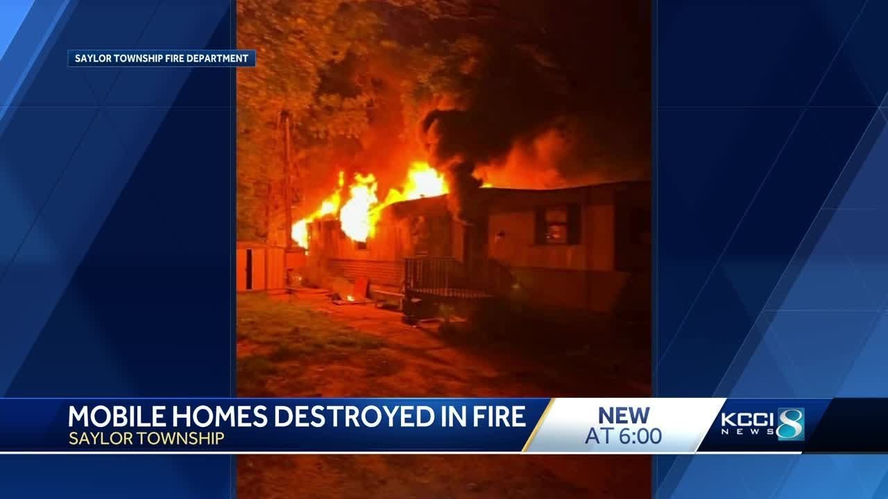 Mobile homes destroyed in fire in Saylor Township - YouTube