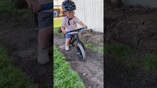 Made a mini pump track in our backyard. 🤘🏼