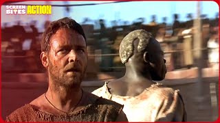 Maximus' Brutal First Fight In The Arena! | Gladiator (2000) | Screen Bites Action