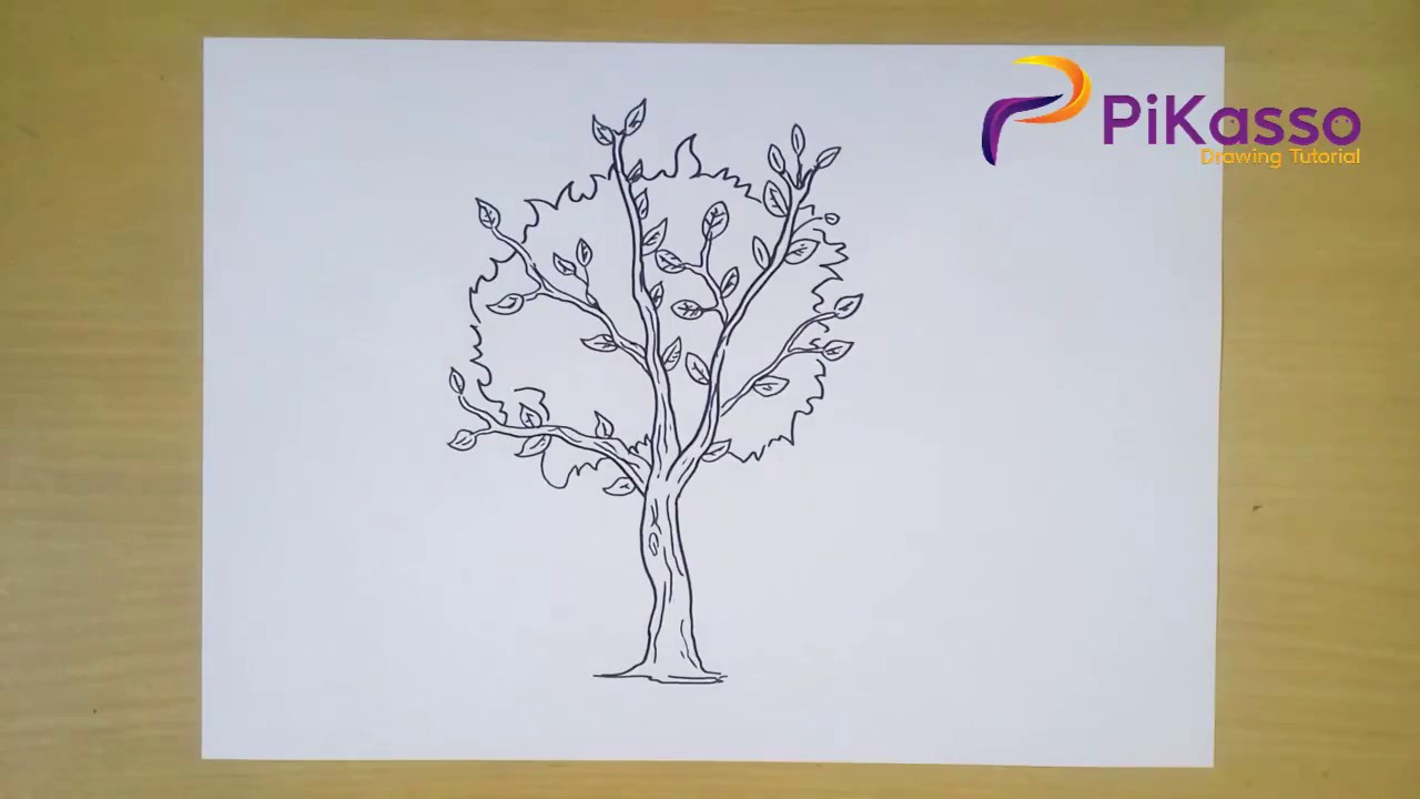 How to Draw a Fall Tree step by step - YouTube