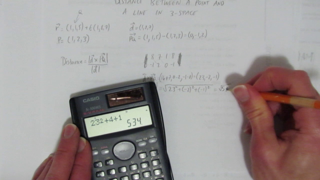 DISTANCE BETWEEN A POINT AND A LINE IN 3 SPACE YouTube Distance between a point and a line in 3 space youtube