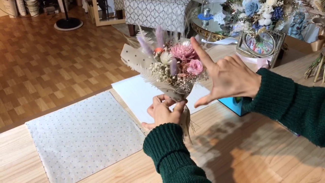 畢業花束自己做？！永生花 乾燥花花束 包裝花束 diy教學