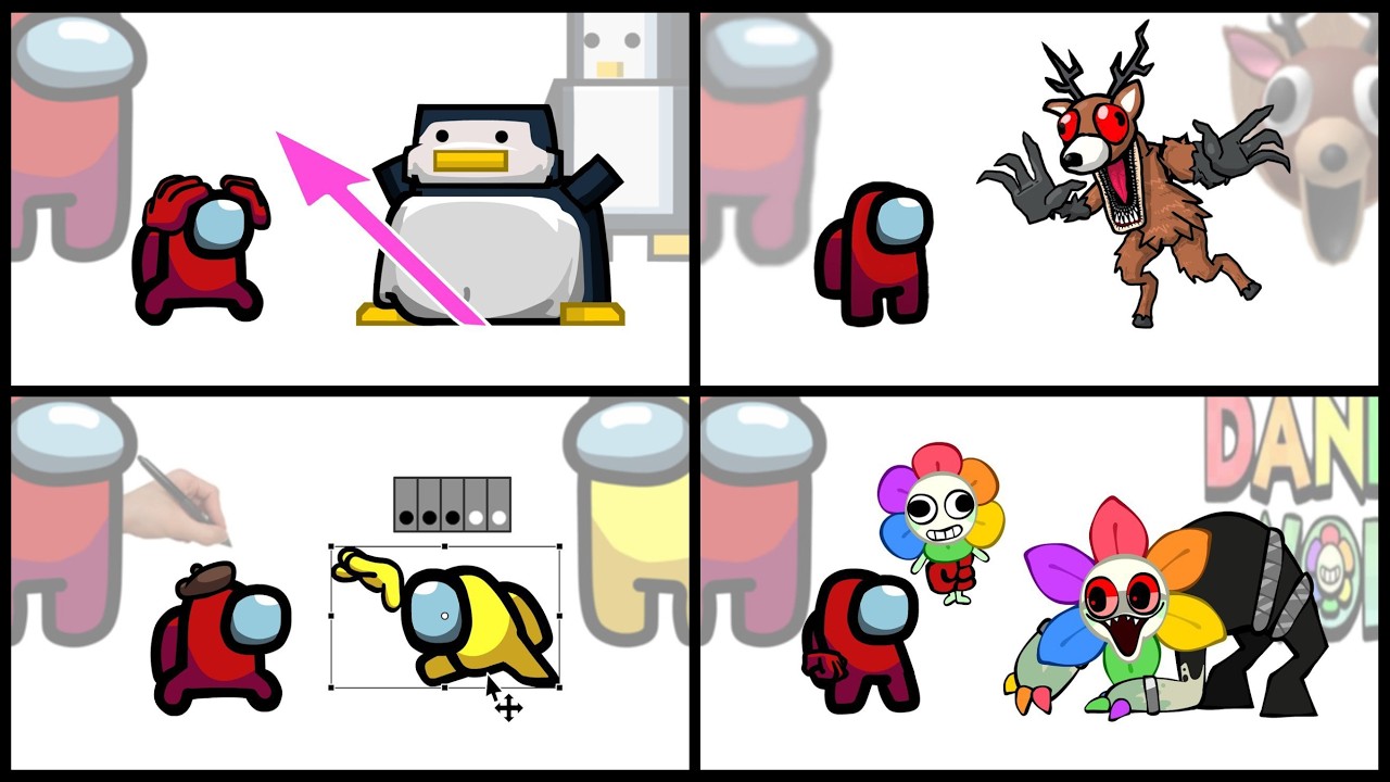 Mini Crewmate Kills Italian Brainrot Characters - Part 1-4 | Among Us