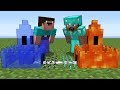 Minecraft battle inside block Noob water Castle vs Pro lava Castle