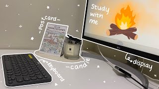 1 hour pomodoro study with me | typing asmr | fire crackling 🪵 + background noises screenshot 3