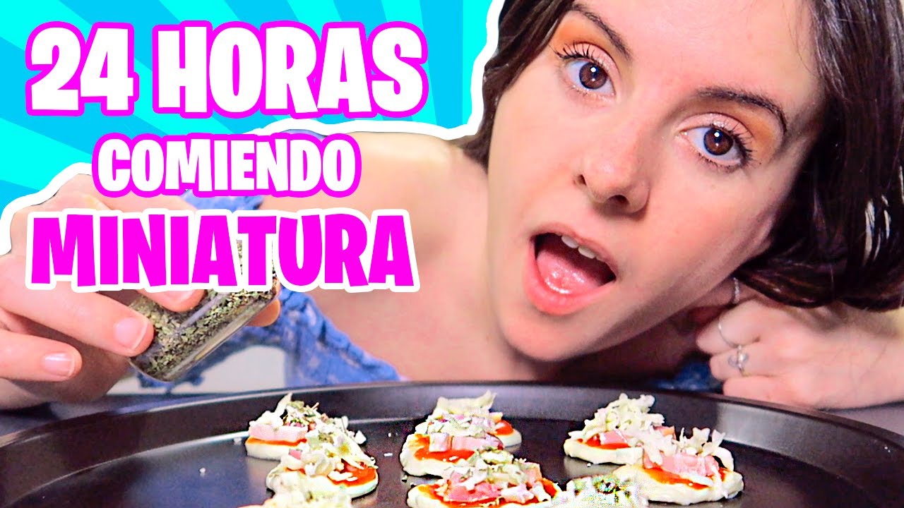 24 HORAS comiendo COMIDA MINIATURA | Reto 1 día comiendo SOLO MINIATURAS * Gigiis