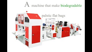 2 Line Grocery Shopping Flat Fruit biodegradable Plastic Eco-Friendly Bag Rolling Bag Making Machine