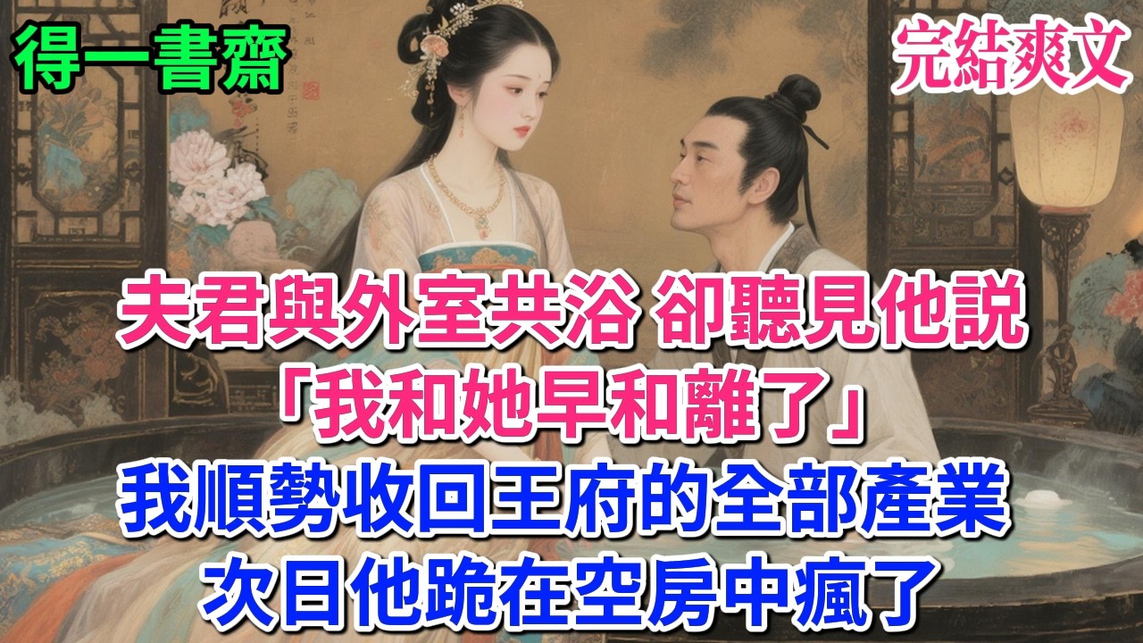 【完結古言】夫君與外室共浴，卻聽見他説「我和她早和離了」我順勢收回王府的全部產業。次日發現分文不剩的他，跪在空房中瘋了！#古言 #完結 #古風小說#小説#原創 #爽文