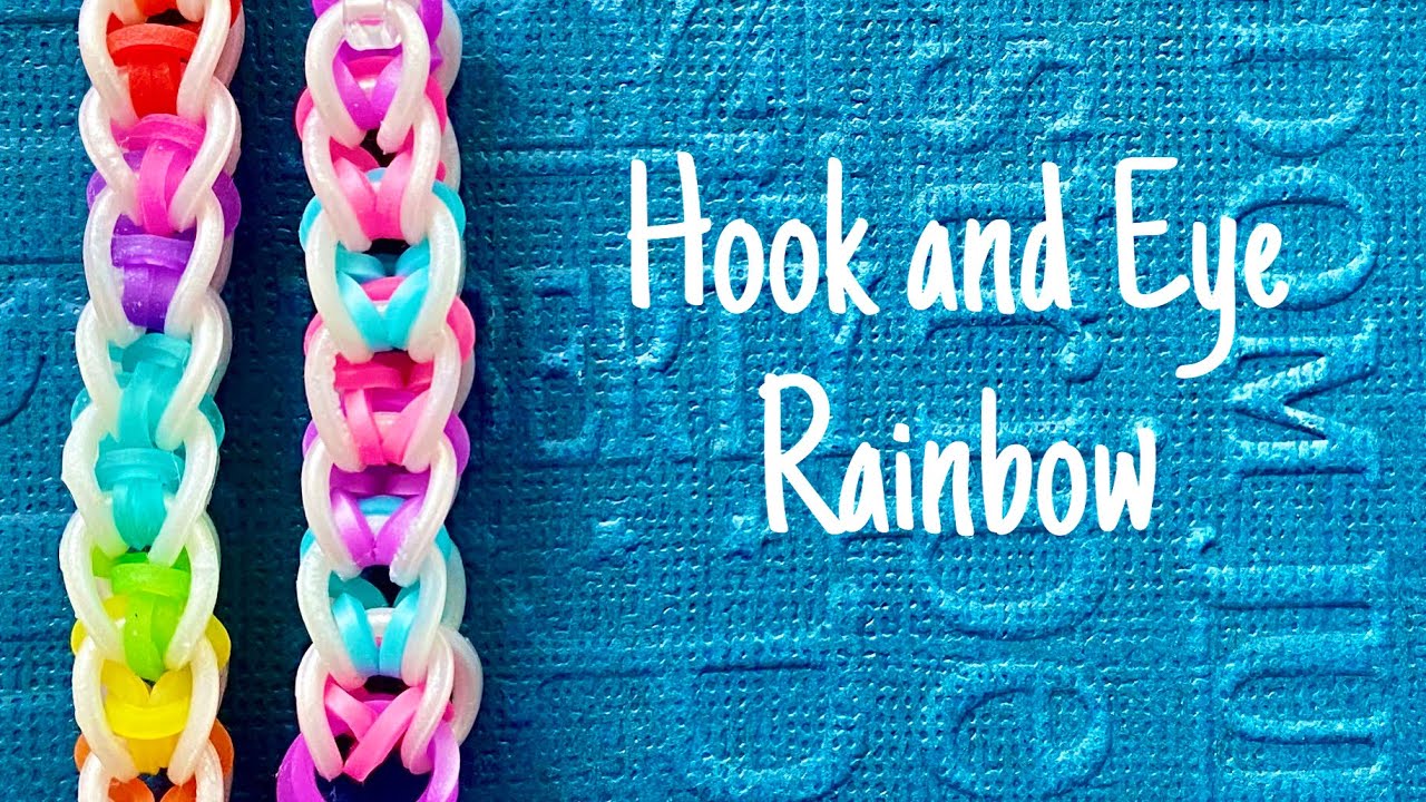 Rainbow loom rubber band bracelet tutorial hook and eye 