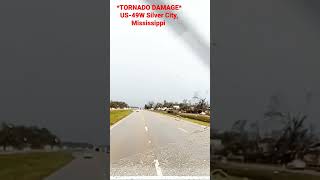 TORNADO DAMAGE - Dash Cam - Silver City, Mississippi