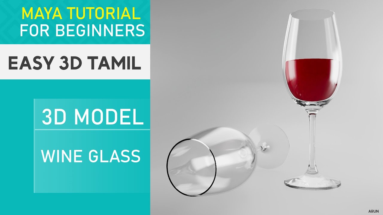 Maya Tutorial: Modeling Wine Glass Polygon mesh | Tamil - YouTube