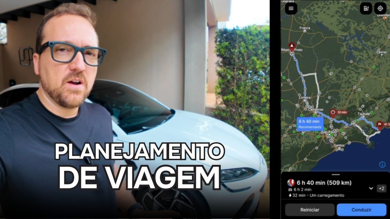 Planejamento de viagem para a praia com carro elétrico, 509 km sem perrengue ⚡🏖️ #carroelétrico #ev