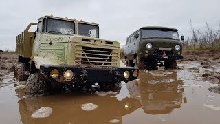 Who is cooler, Loaf or KRAZ in the mud truck? Comparative test on the road. OFFroad 4x4 and 6x6
