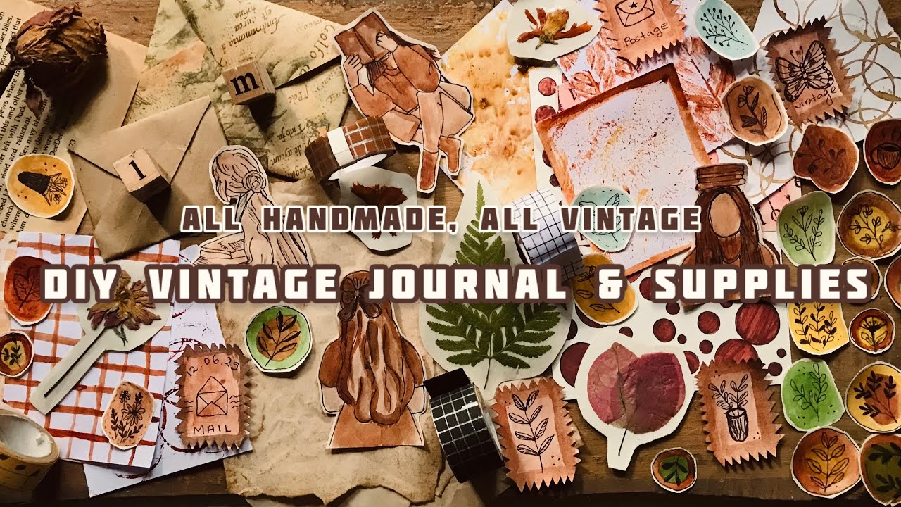 DIY Handmade Vintage journal & Supplies Making | Craft With Me!🤎| Im rish