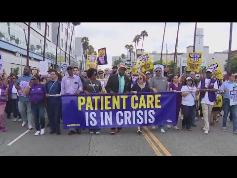 Kaiser healthcare workers rally in Los Angeles - YouTube