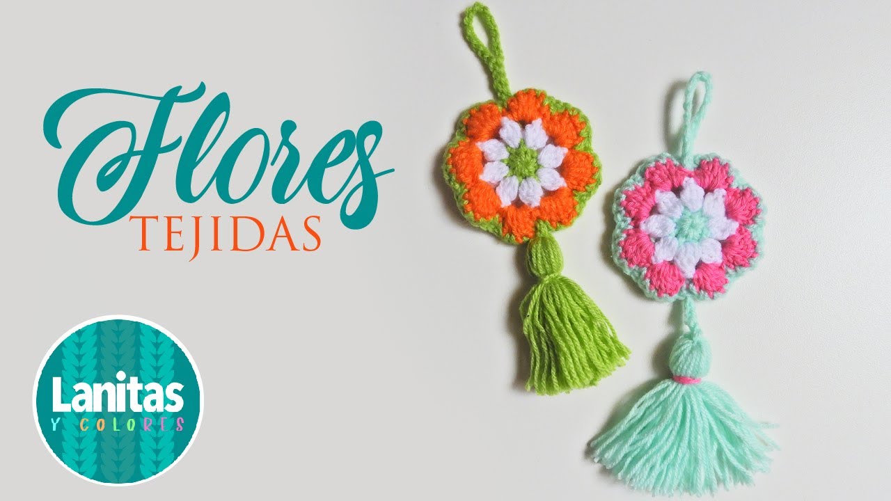 Departamento Hassy Continuo 🌸Flower pendant woven CROCHET accessory for bags, keychain | Lanitas and  Colors🌸 - YouTube