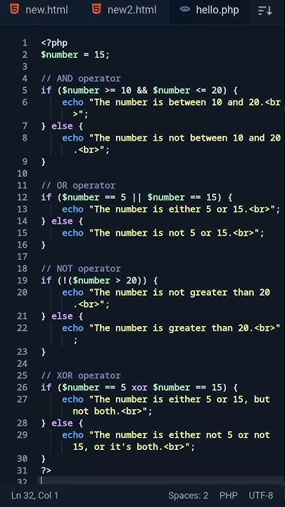 Logical operator in PHP||logical operator||programming War||#shorts ...