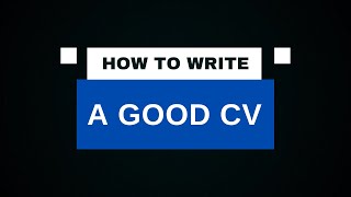How to Write A Good CV - [Arabic]