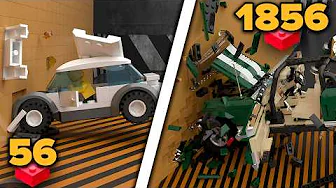 LEGO Car Crashes in Different Scales | Animation