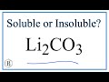 Solubility and Lithium Compounds