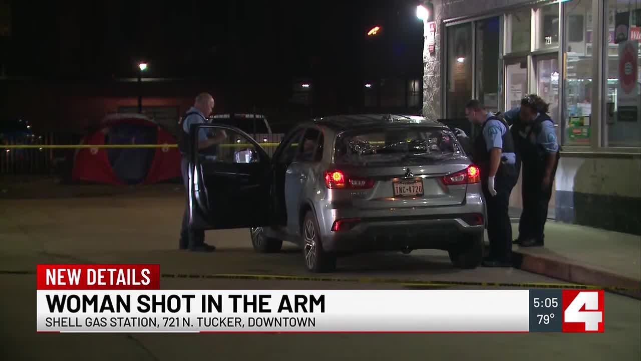 Woman shot on gas station parking lot in Downtown West - YouTube