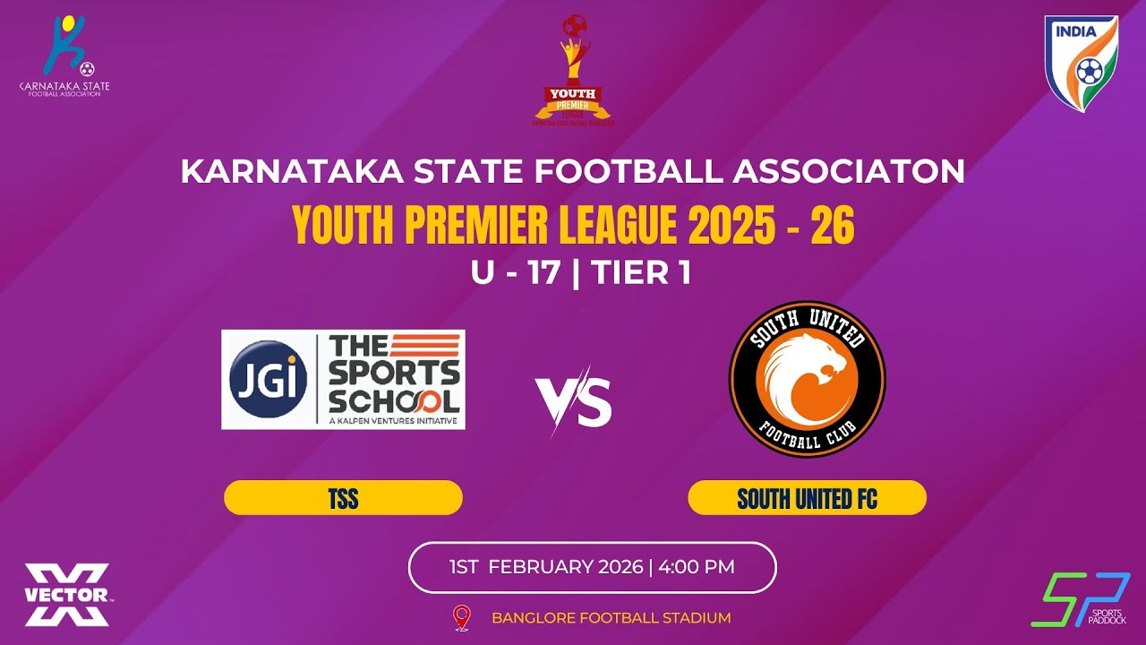 KSFA | YPL 2025 - 26 | U - 17 | TIER 1 | TSS VS SOUTH UNITED FC | 01.02.26