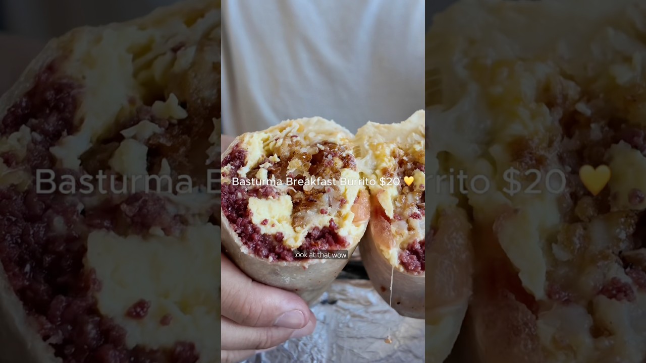 Basturma vs Soujouk Breakfast Burrito #breakfastburrito #shorts