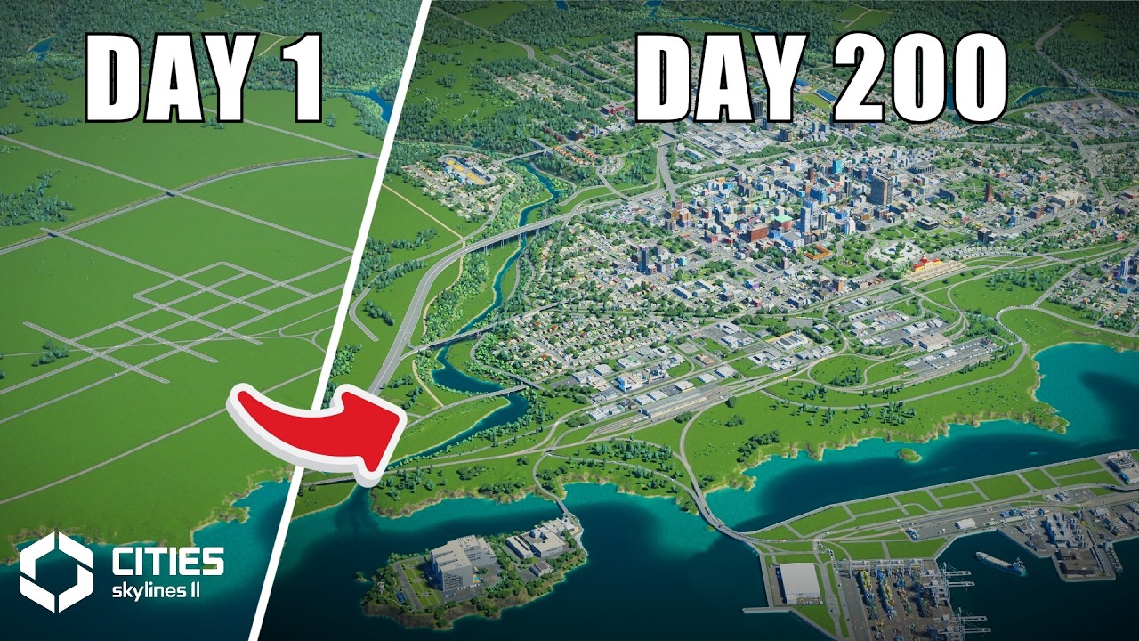From EMPTY map to BIG City! Full Realistic American City build in Cities Skylines 2