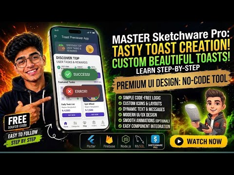 How To Make Custom Toast Message In Sketchware Pro | Premium UI Design (Free Source Code)