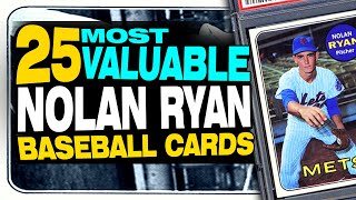 TOP 25 Most Valuable Nolan Ryan Baseball Cards ever sold - Topps Rookie Card? #baseballcards