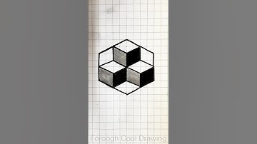 Easy 3D Illusion Drawing on Graph Paper✍🏻 #shorts  #shortvideo  #3d #drawing #satisfying #art #easy