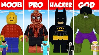 Minecraft LEGO HOUSE BUILD CHALLENGE NOOB vs PRO vs HACKER Animation