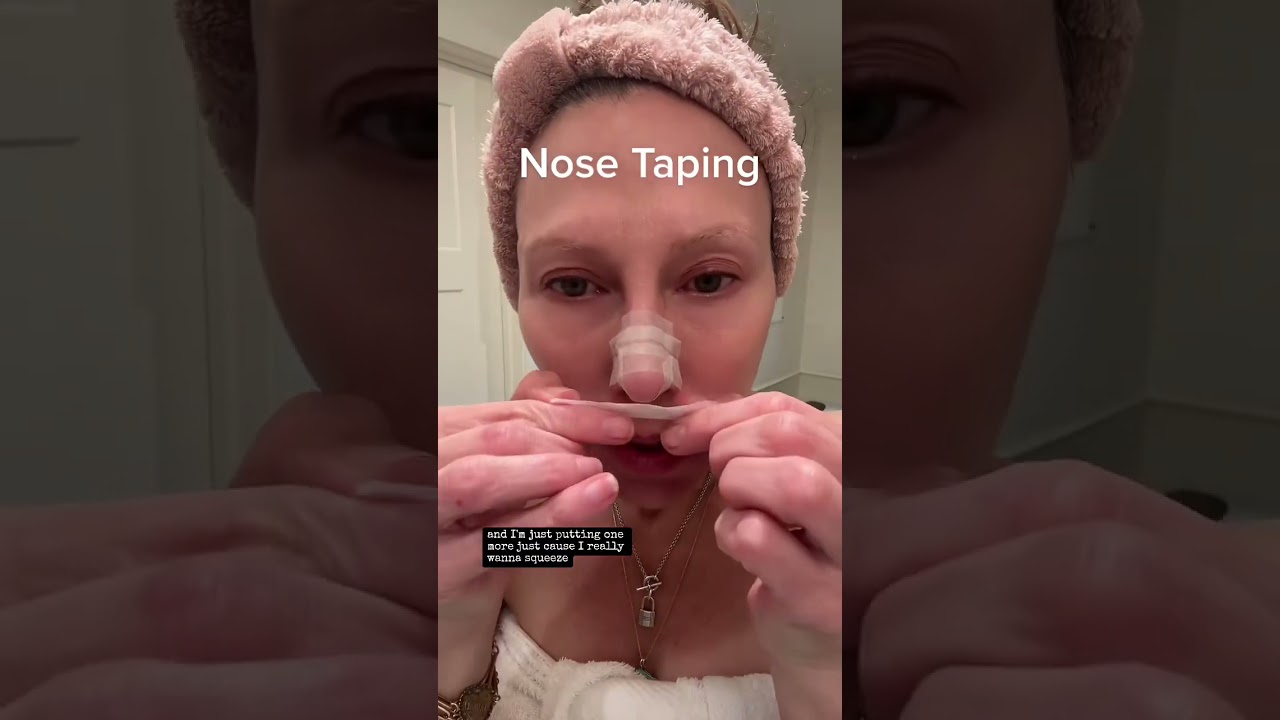 Nose Taping for Slimmer Nose #smallernose #reducenosetip #over40beauty #over50makeup
