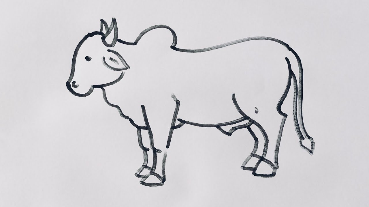 How to draw a bull easy step by step/Bull drawing easy/Animal drawing 