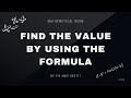 To find the value by using the formula