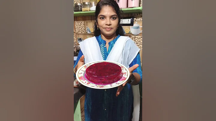 Dragon fruit jelly with agar agar #food# #youtubeshorts# #dragonfruitjelly#