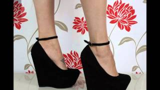Detachable  ankle strap wedge shoes