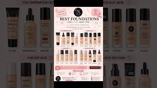 Best Foundations For Every Skin Type Find your perfect match! 💖#shorts #foundation #makeup #likes