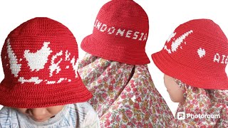 CARA MERAJUT TOPI PETA INDONESIA PART 2