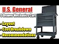 5 Drawer US General Tool Cart for Under $1500! Layout, Cost Breakdown and Recommendations!