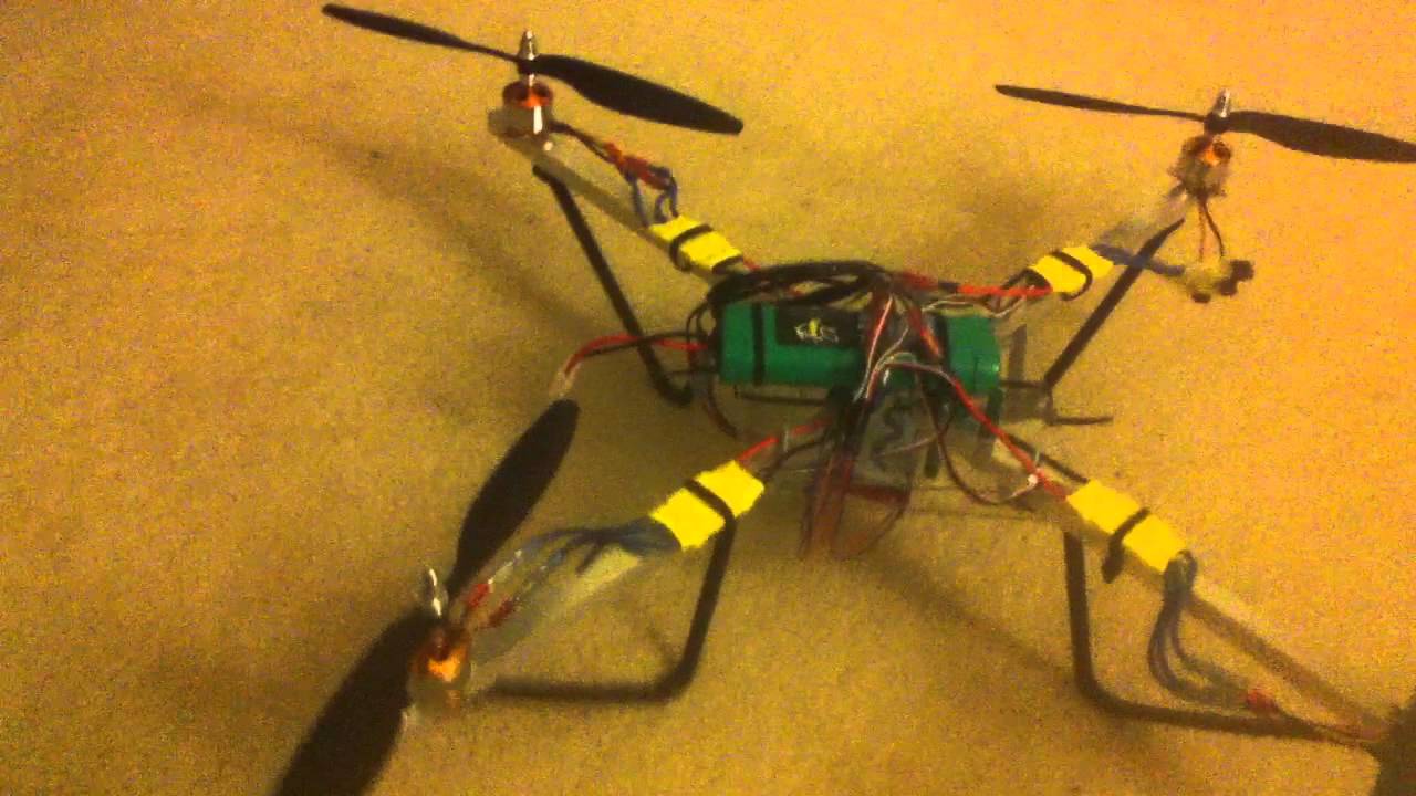 Arduino quad copter ground test 3 - YouTube