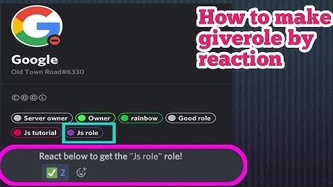 How to make command giverole by click reactions | BOT CODES TUTORIAL