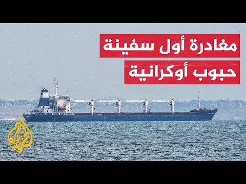 شاهد| أول سفينة محمّلة بالحبوب تغادر ميناء أوديسا الأوكراني