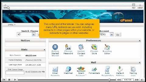 How to setup URL redirect in cPanel